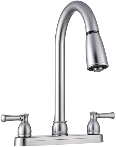 Dura Faucet DF-PK350L-SN RV Pull-Down Kitchen Faucet, Satin Nickel