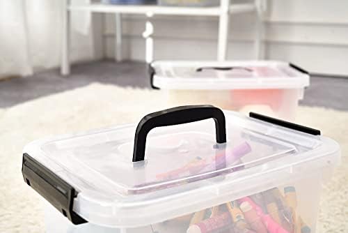 6 Quart Clear Storage Latch Boxes, 6-Pack