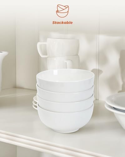 Quatish Cereal Bowls Set of 6, 24 OZ Soup Bowl, Durable Ceramic Bowls
