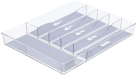 Glad Clear Plastic Silverware Drawer Organizer, 6 Compartments