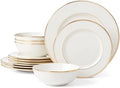 Lenox Federal Gold Bone China 12-Piece Dinnerware Set for 4