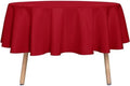 sancua Round Tablecloth 48 Inch Fits 20-36 Inch Tables, Christmas Red