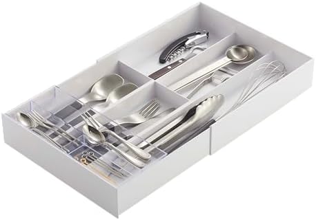 YAMAZAKI Home Tower Cutlery Drawer Organizer - Kitchen Silverware