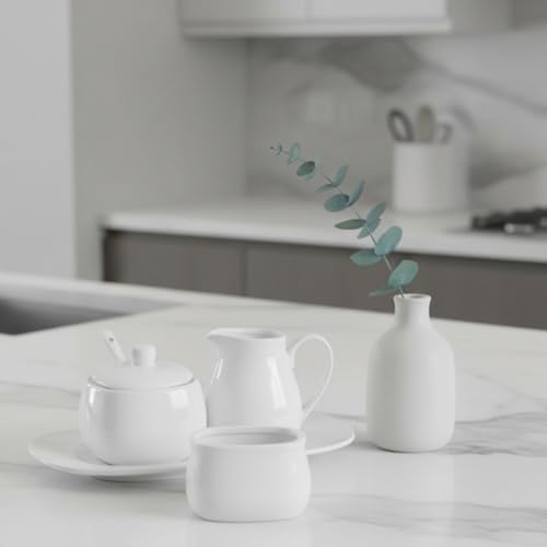 Dicunoy Set of 4 Sugar and Creamer Set, Small Creamer Pitcher with