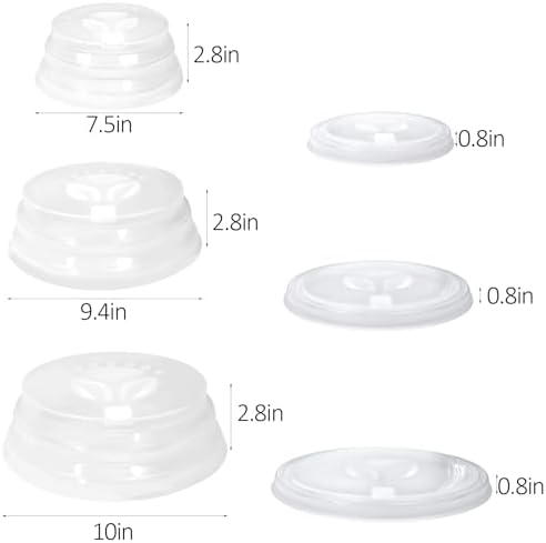 Set of 3 Collapsible Silicone Microwave Plate Cover for Food, Easy