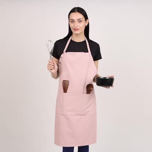 Cotton Aprons for Women with Pockets adjustable Straps