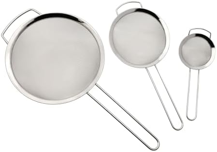Fox Run Fine Mesh Strainer Set, Set of 3 Stainless Steel Kitchen