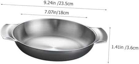 Double Handle Stainless Steel Paella Pan for Home Kitchen Use