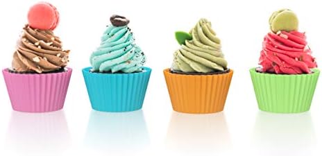 Bakerpan Silicone Mini Cupcake Liners - 24 Pack Non-Stick Muffin Cups