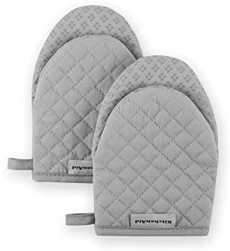 KitchenAid Asteroid Mini Oven Mitt Set, 5.5"x8", Grey, 2 Piece