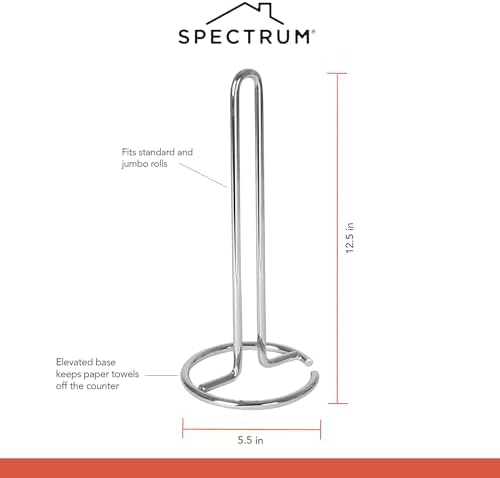 Spectrum Chrome Paper Towel Holder, Countertop