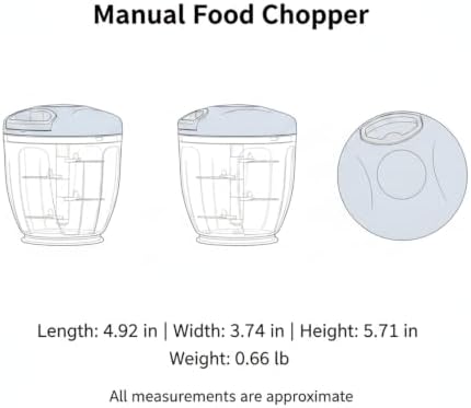Compact Pull-String Design Manual Food Chopper, 30.4 fl oz Vegetable