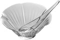 Petal-Shaped Glass Salad Bowl and Mixing Bowl Set, With Crystal Glass