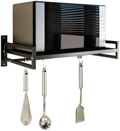 ABCOOL Wall Mount Microwave Shelf, Black
