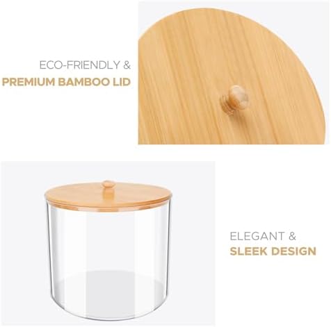 homicozy 2pcs Coffee Pod Holder with Bamboo Lid, 5in & 6in Clear