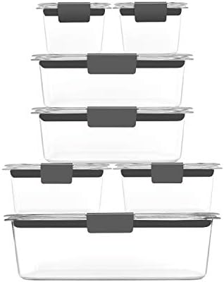 Rubbermaid Brilliance 14-Piece Plastic Food Storage Set with Lids