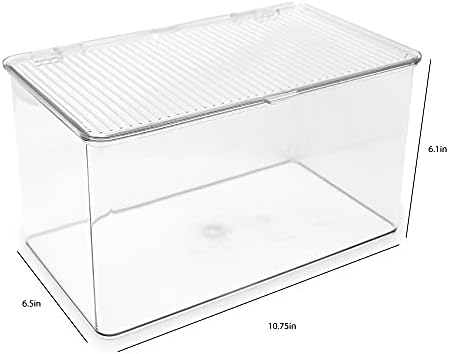 Isaac Jacobs Large Stackable Organizer Bin, 10.75” x 6.5” x 6.1”