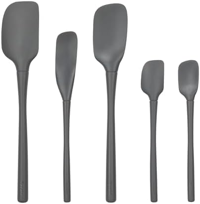 Tovolo Flex Core Silicone Spatula Set, 5-Piece, Charcoal Gray
