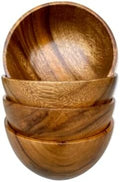 Wood Bowls, Set of 4, 5 In Solid Acacia, Snack, Dip, Dessert & Prep