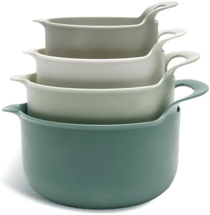 COOK WITH COLOR Nesting Plastic Mixing Bowl Set with Pour Spouts and