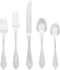 Wallace Antique Baroque 65-Piece Silverware Set for 12-18/10 Stainless