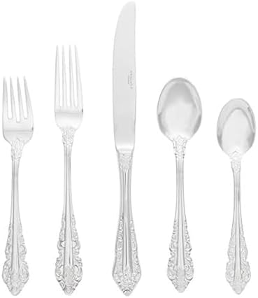 Wallace Antique Baroque 65-Piece Silverware Set for 12-18/10 Stainless