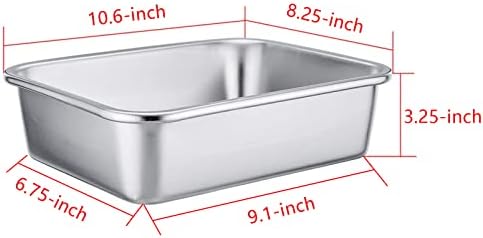 TeamFar Rectangular Cake Pan Brownie Pan, Stainless Steel Lasagna Pan