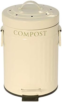 KitchenCraft 3 Litre Compost Bin, Cream