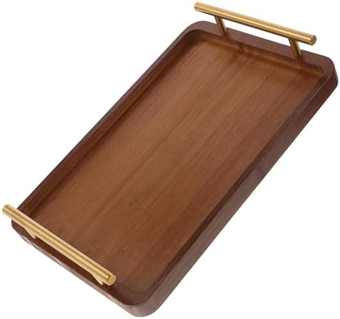 Wooden Tea Tray Rectangular Serving Tray with Handle