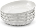 8 Inch Ceramic Pasta Bowls, 4 Pack, 21 Oz Serving Bowls, White