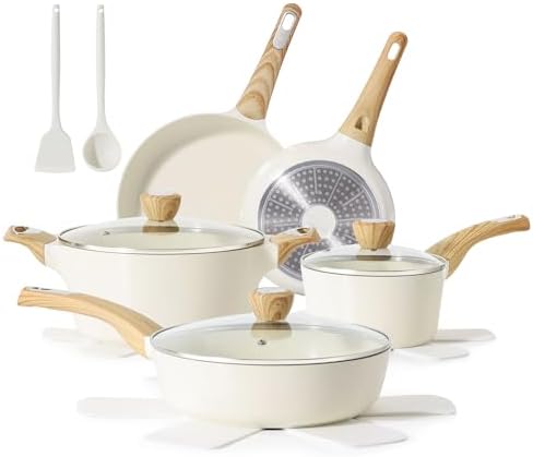 SENSARTE Ceramic Cookware Sets, Pots and Pans Set Non stick, 14 Piece