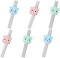 VILLCASE Reusable Silicone Straws with Clips 6pcs Set, Cartoon Bear