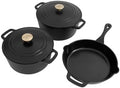 ZLINE 5-Piece Enameled Cast Iron Cookware Set in Black Matte
