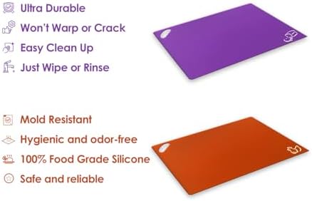 EMMANA - Plastic cutting board for kitchen. Set of 8 – 6 Color-Coded