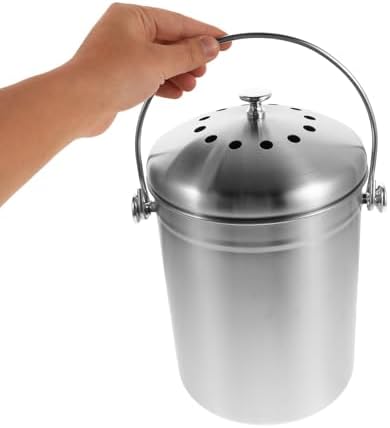 Stainless Steel 5L Compost Bin with Lid