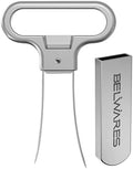 Belwares Ah So Wine Opener - Stainless Steel 2 Prong Cork Puller for