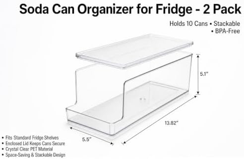 N'SAMBA 2-Pack Stackable Soda Can Organizer, 12 Oz