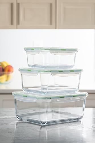 AGTRADE X-LARGE Glass Food Storage Containers with Lids Baking Dish