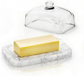 Marble Butter Dish with Lid for Countertop, 7.2 in x 5 in