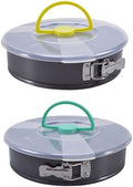2Pcs Springform Pan Set with Lids, 9 and 10 Inch Nonstick Carbon Steel