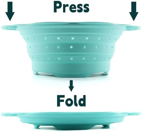 Collapsible Silicone Colander for Kitchen,Foldable Pasta Vegetable