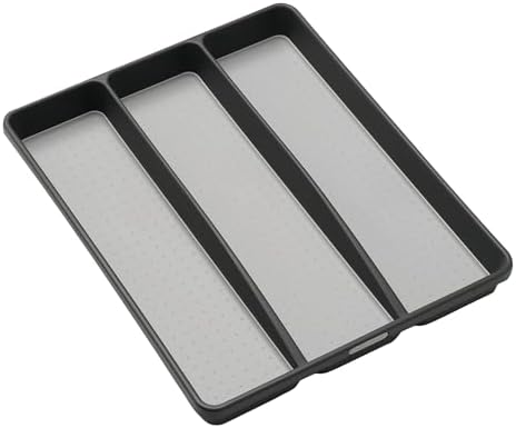 madesmart Classic 3-Compartment Utensil Tray, Granite