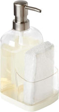 Spectrum Cora Soap Dispenser with Sponge Holder, Buttercream & Clear
