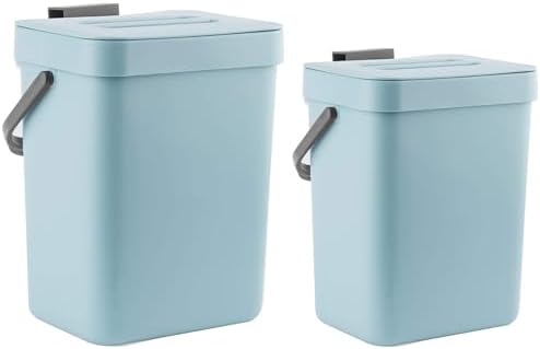 LALASTAR 3L+5L Small Trash Can with Lid, Blue