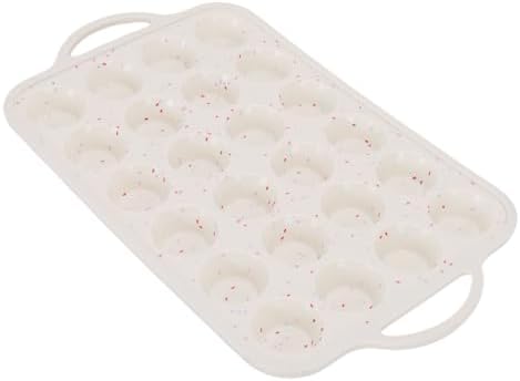 24 Cup Silicone Muffin Pan, Metal Frame Mini Cupcake and Muffin Baking