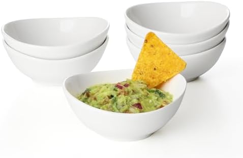 Sweese 4 oz Very Small White Porcelain Bowls - Set of 6 Dipping
