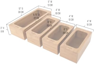 Seville Classics Bamboo Premium Organizer Storage Bins for Kitchen