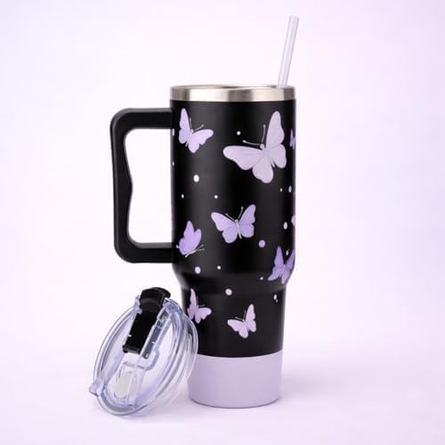 Butterfly Gifts for Women, Butterfly Tumbler 40 oz with Lid and Straw