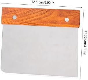 Stainless Steel Dough Flour Powder Scraper Cutter with Wood Handle