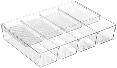 mDesign Plastic Kitchen Drawer Organizer Tray Set - Horizontal Storage